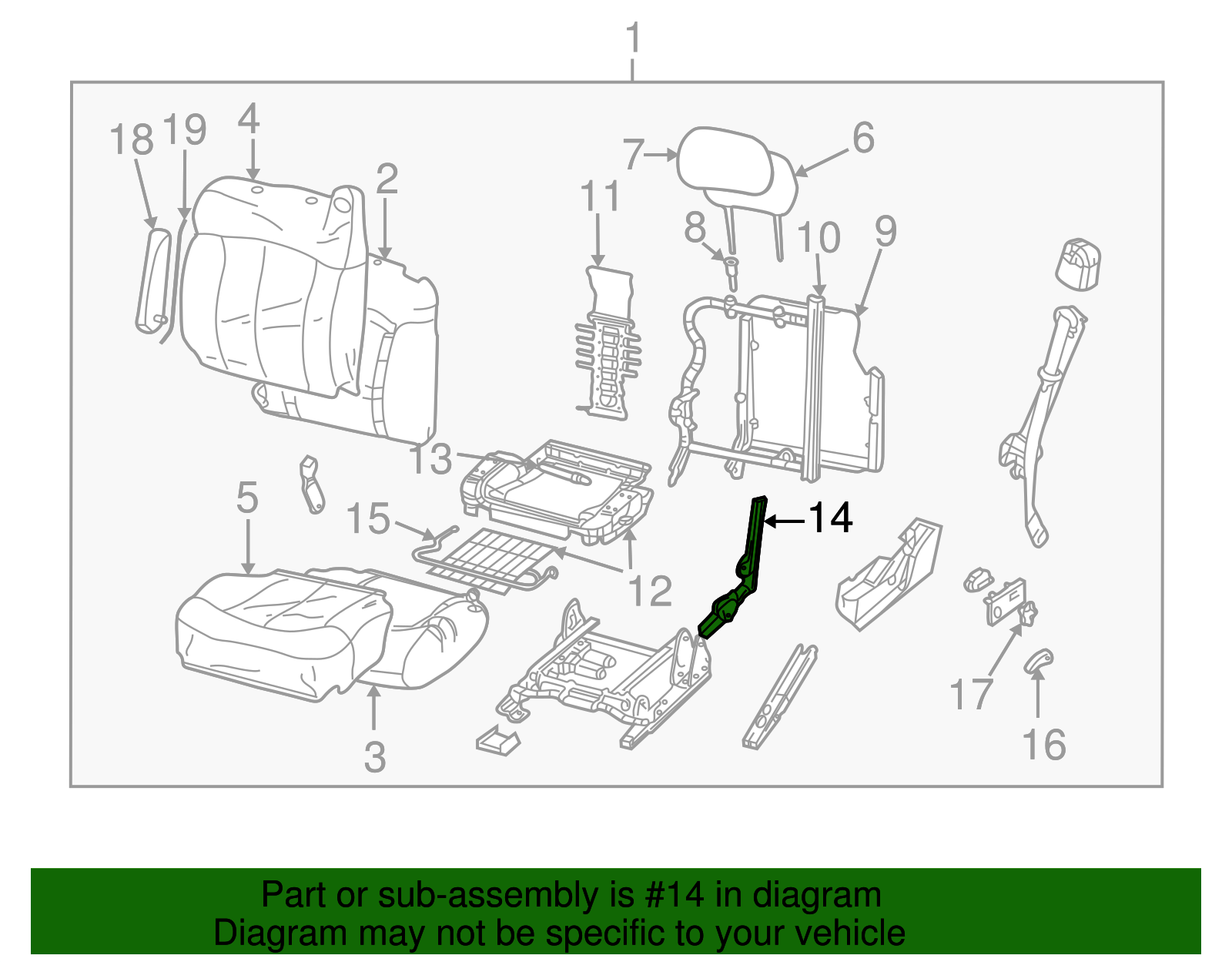 M10x1.5x12.56 Front Seat Recliner Bolt - GM (88936522)