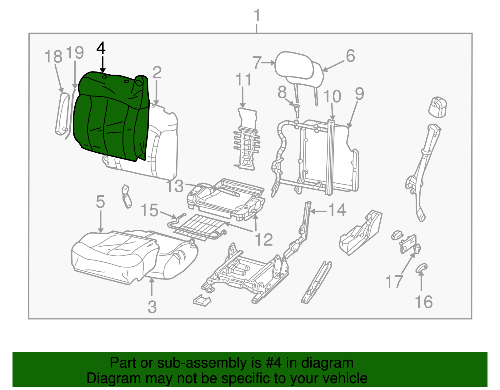 Seat Back Cover - GM (88936845)