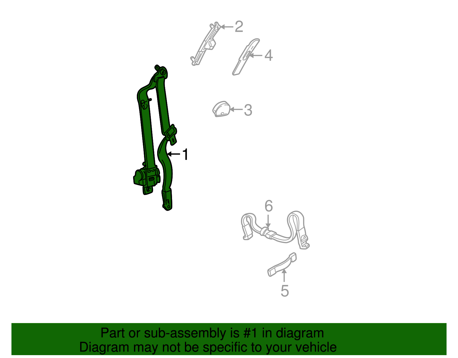 Lap & Shoulder Belt - Ford (YF1Z-54611B09-AAC)