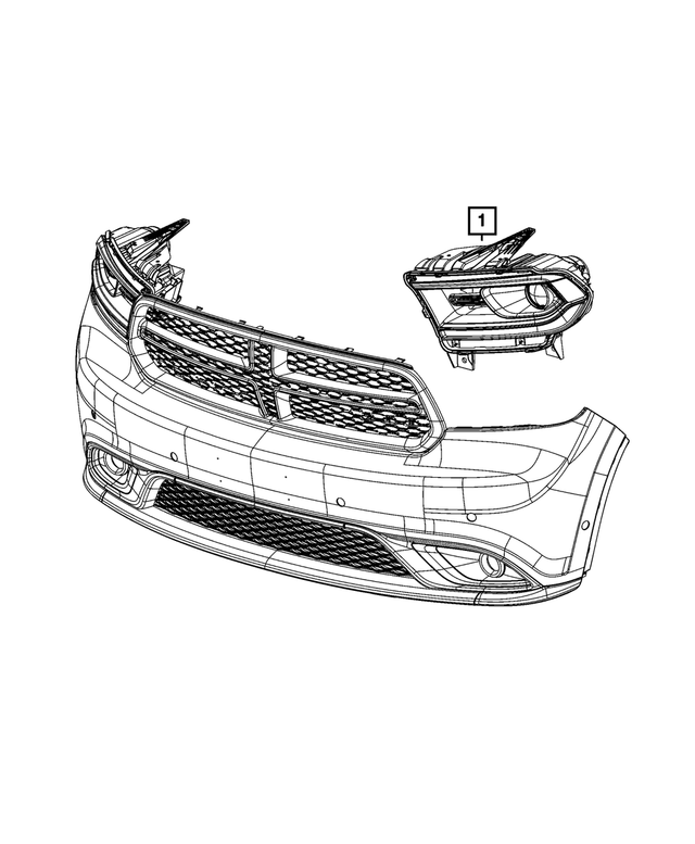 2021-2024 Dodge Durango Headlamp, Right 68433776AF | Mopar eStore