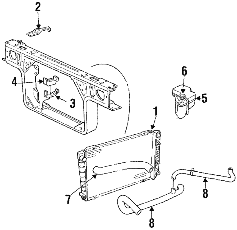 Radiator Lower Bracket - Ford (E8AZ-8052-A)