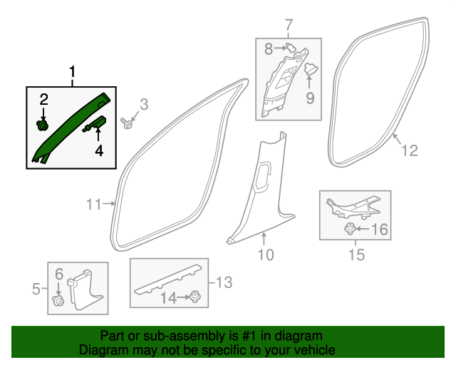 84151TVAA01ZB Garnish Assembly, L Front Pillar *NH882L* (Platinum