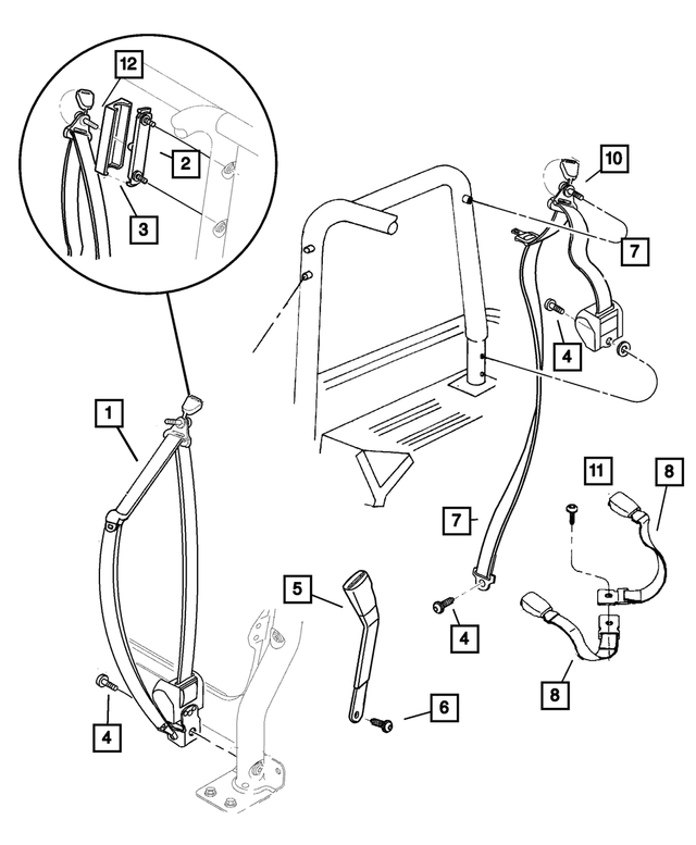 2003 Jeep Wrangler OEM NEW 03 Mopar Jeep Wrangler Left Side Seat Belt