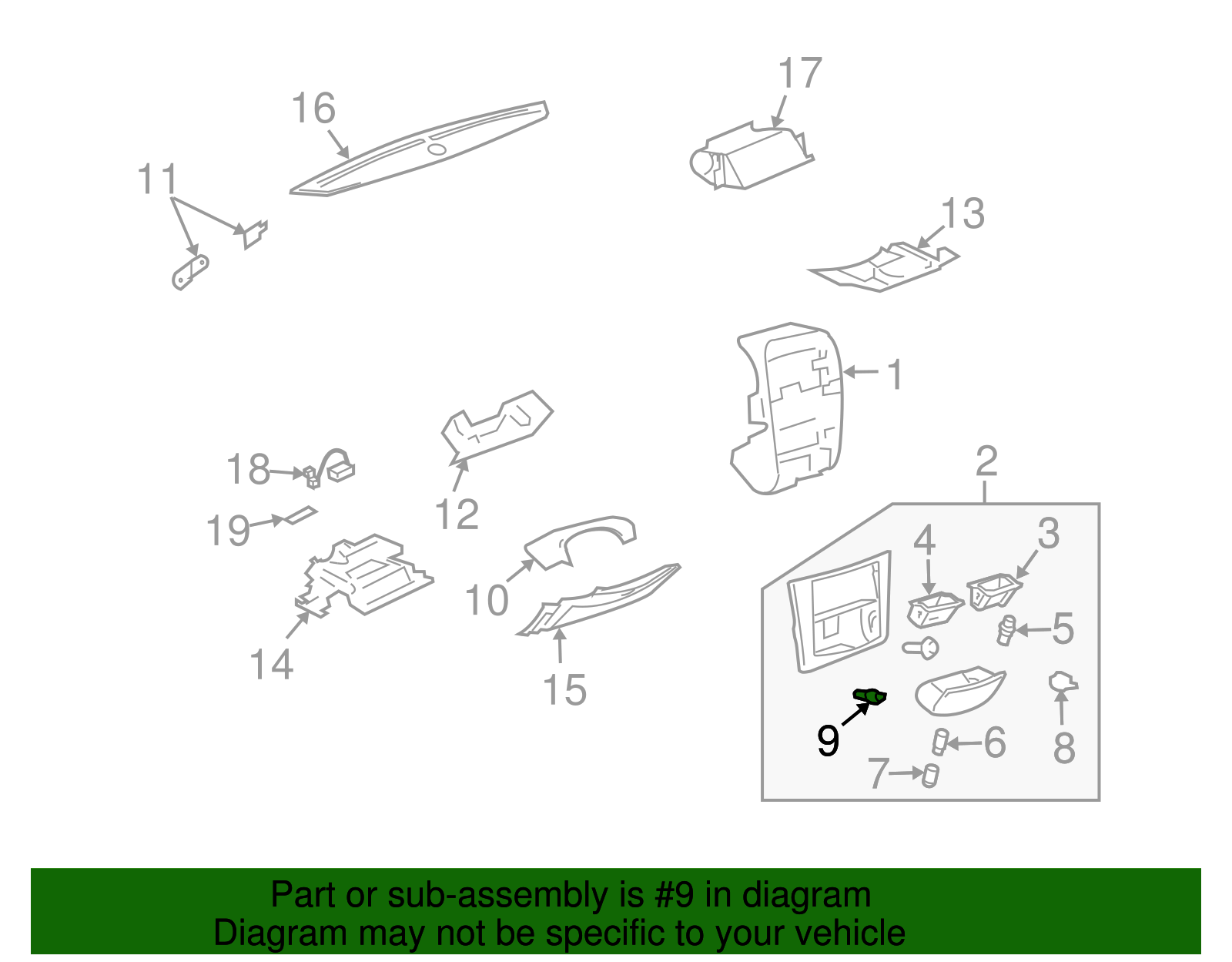 Latch Assembly, I/P Ashtray - Cadillac (89039649)