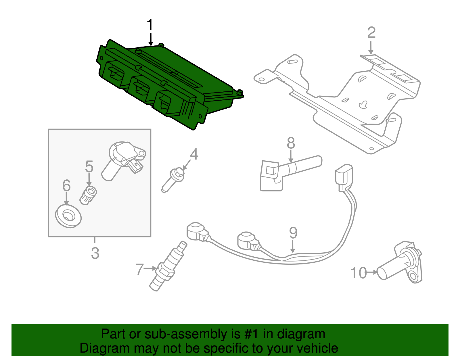 Engine Control Module (ECM) - Ford (GG1Z-12A650-ALANP)