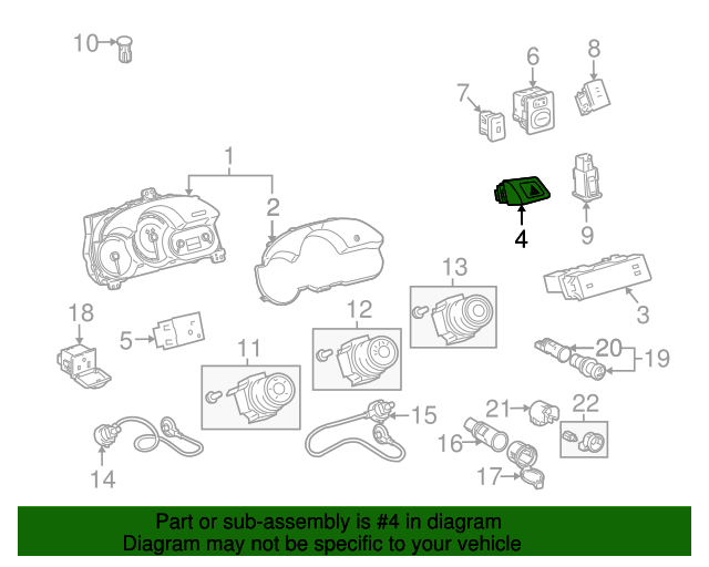 20092013 Toyota Matrix Hazard Switch 8433202161 Toyota Parts Center