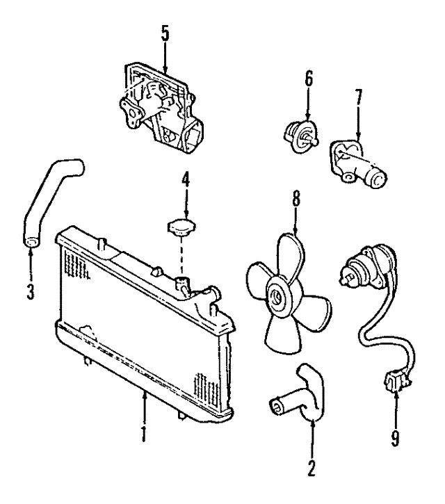19941997 Ford Aspire Lower Hose F4BZ8286A QuirkParts