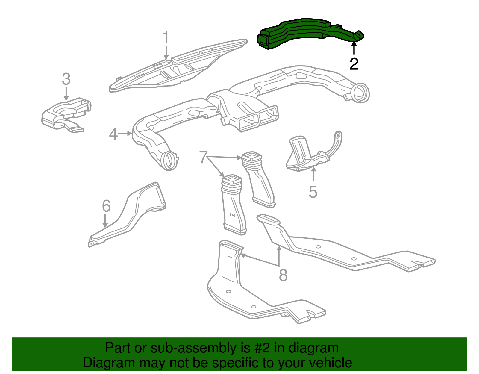 Passenger Side Window Defogger Outlet Duct - GM (96968396)