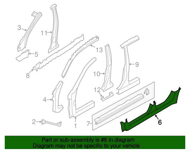 20082012 Subaru Impreza Rocker Panel 51449FG0309P Subaru Parts Store