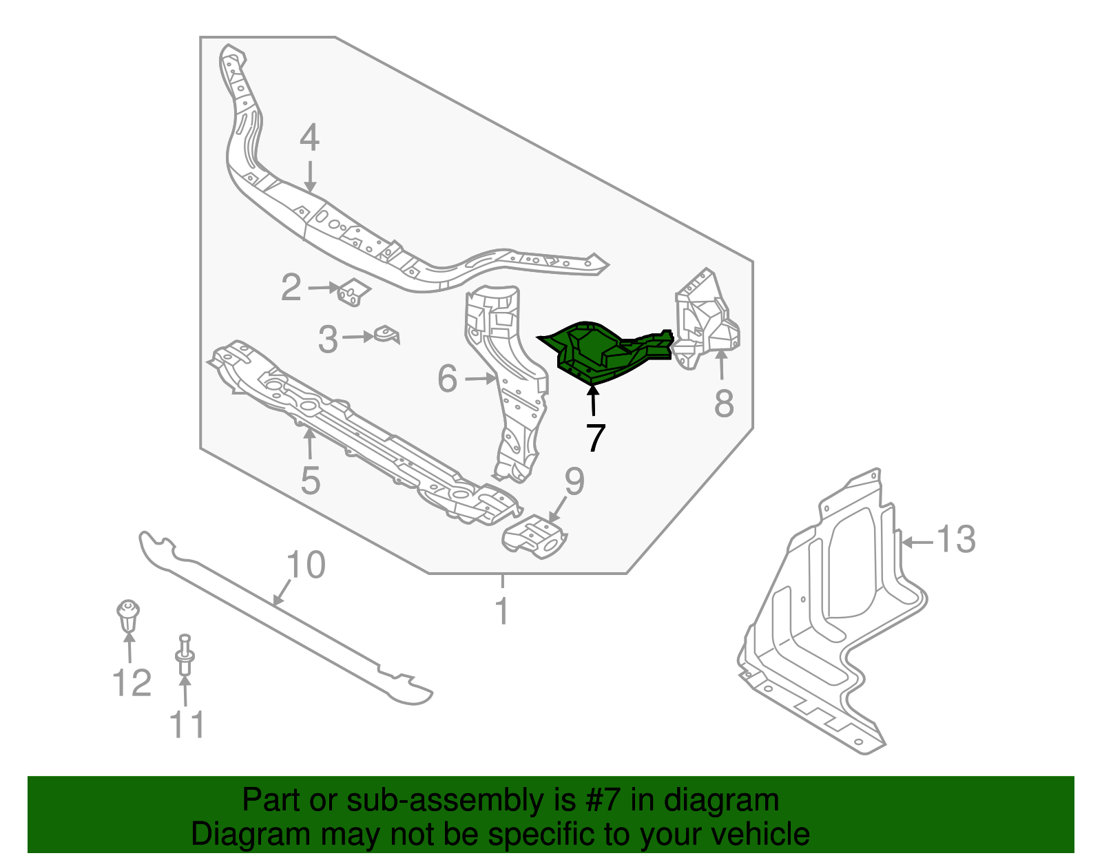 Passenger Side Front End Panel Reinforcement Brace - GM (96853751)