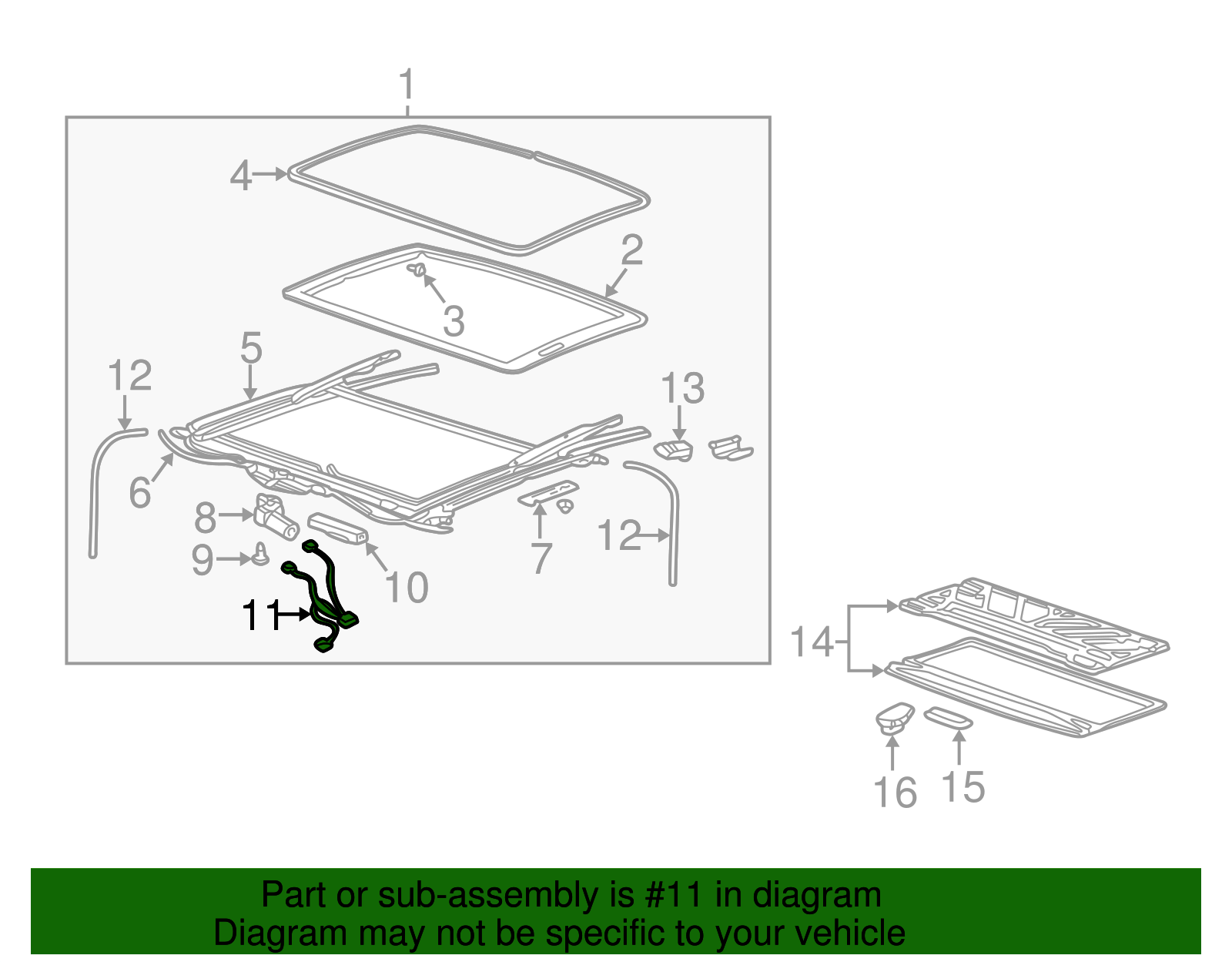 Harness Assembly, Sun Roof Wrg - GM (88948760)