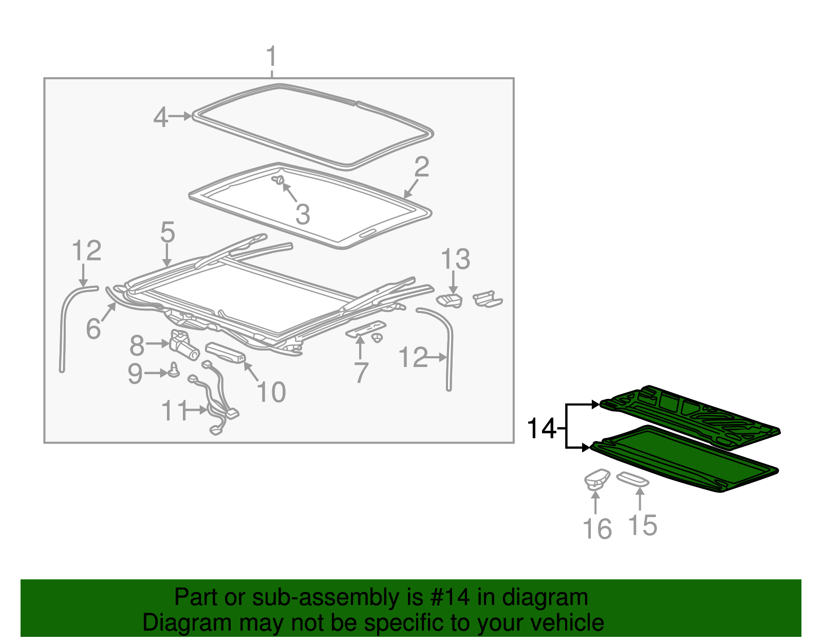 Sunshade, Sun Roof                        **Blue - GM (88896008)