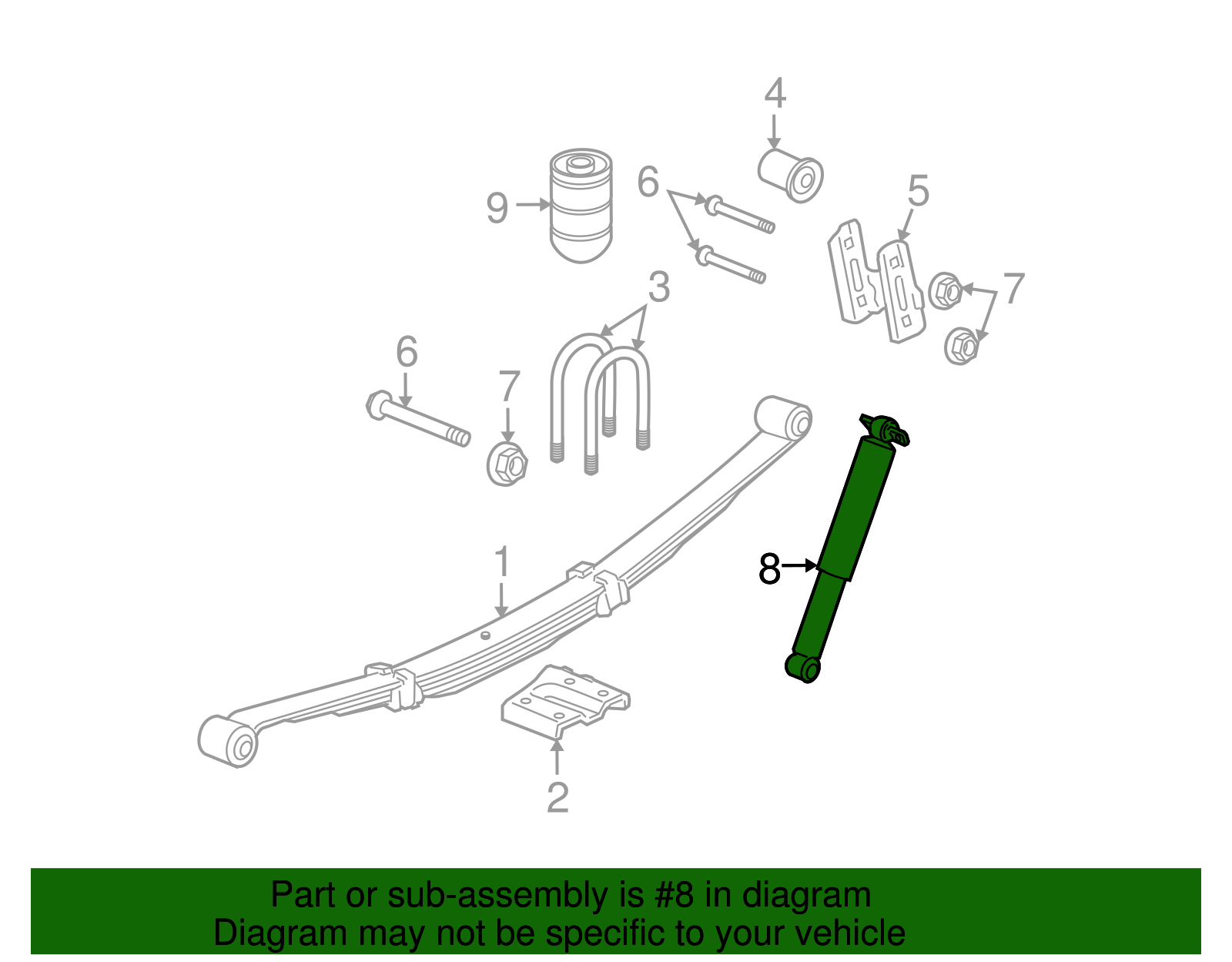 Absorber Assembly-Rear Shk - GM (25940477)