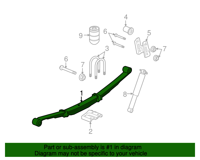 20062010 Hummer H3 Rear Leaf Spring 25965051 GM