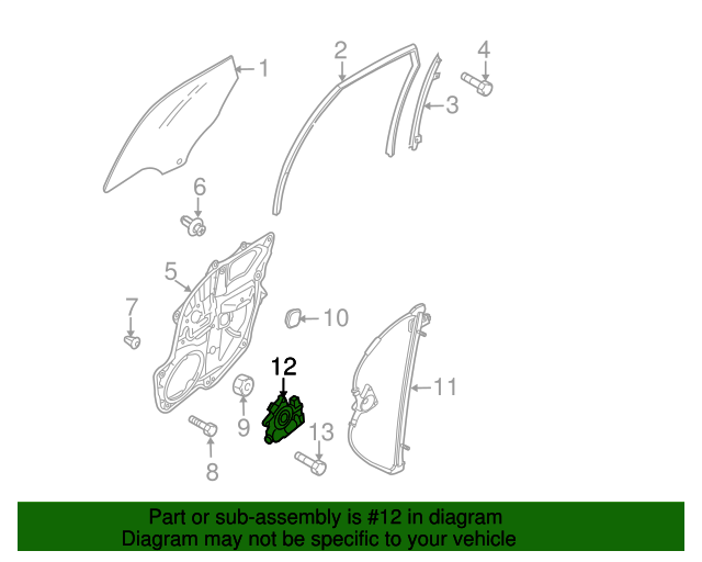 2015 Mazda CX9 Window Motor TK335958X