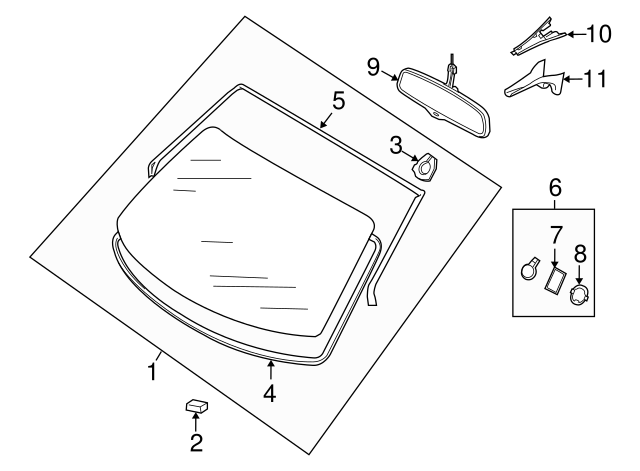 8J7 845 353 D Upper Seal 2008 2015 Audi Audi OEM Parts