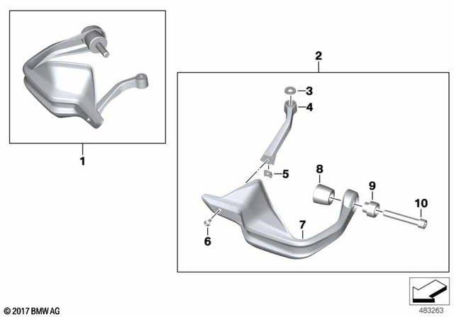 77328396075 - Set Hand Guard Left 2016-2024 BMW-Motorrad | BMW 