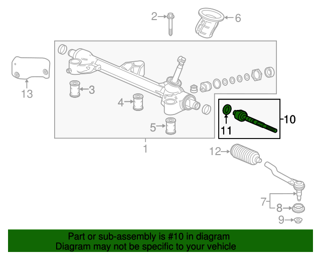 53010TG7A01 Inner Tie Rod 20162022 Honda Pilot Honda Parts Online