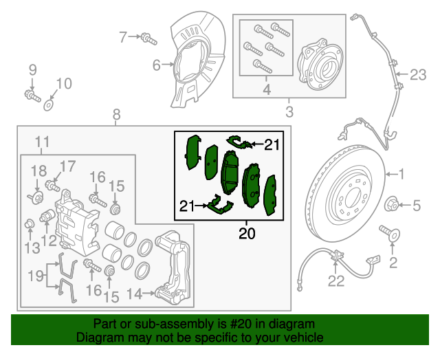 58101A9A00 Brake Pads Front 20152021 Kia Sedona Kia.Parts Store