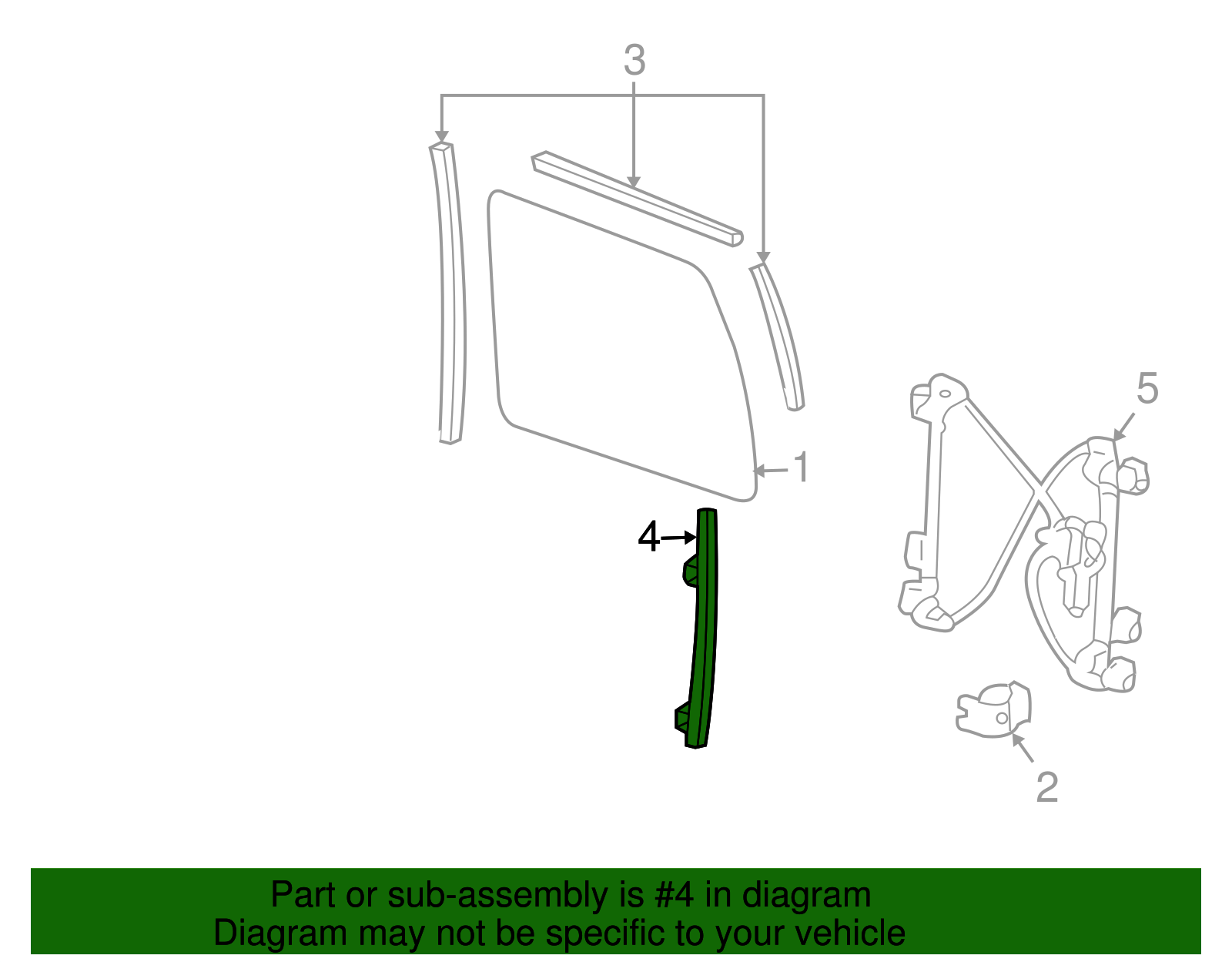 Channel, Front S/D Wdo Rear - GM (15068266)