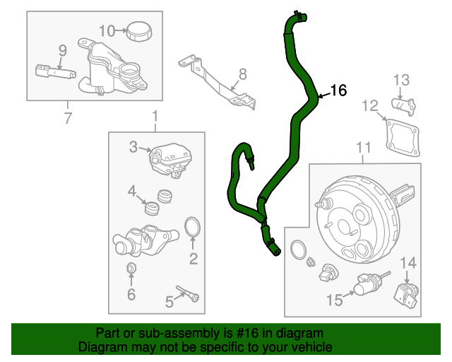 9E5Z9C482B Brake Vacuum Hose 20102012 Ford Ford OEM Parts Direct