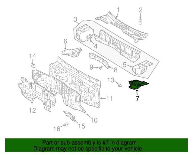 5571660030 Cowl Side Panel Brace 20032009 Lexus GX470 DiscMonster