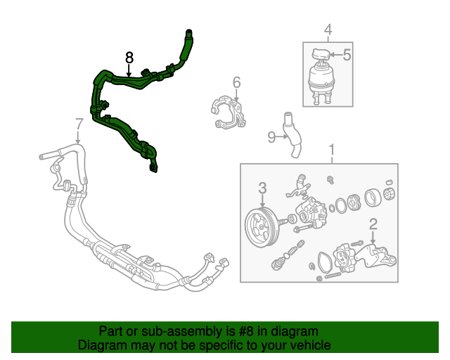 4440650220 Power Steering Return Hose 20012006 Lexus LS430 Lexus