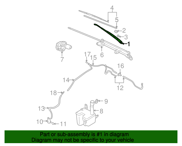 20042007 Mitsubishi Lancer Wiper Arm MN159405 Mitsubishi Parts Warehouse