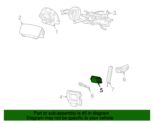 20032004 Ford Air Bag Impact Sensor 3W1Z14B006AA