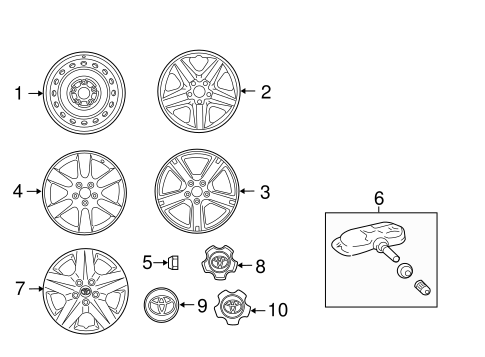 Tire Pressure Monitor Components for 2012 Toyota RAV4 #1