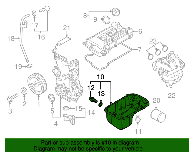 1200A557 Oil Pan 20142024 Mitsubishi Mitsubishi Direct Parts