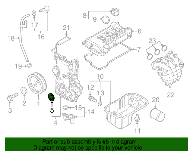 1052B328 Rear Main Seal Retainer 20142022 Mitsubishi Mitsubishi