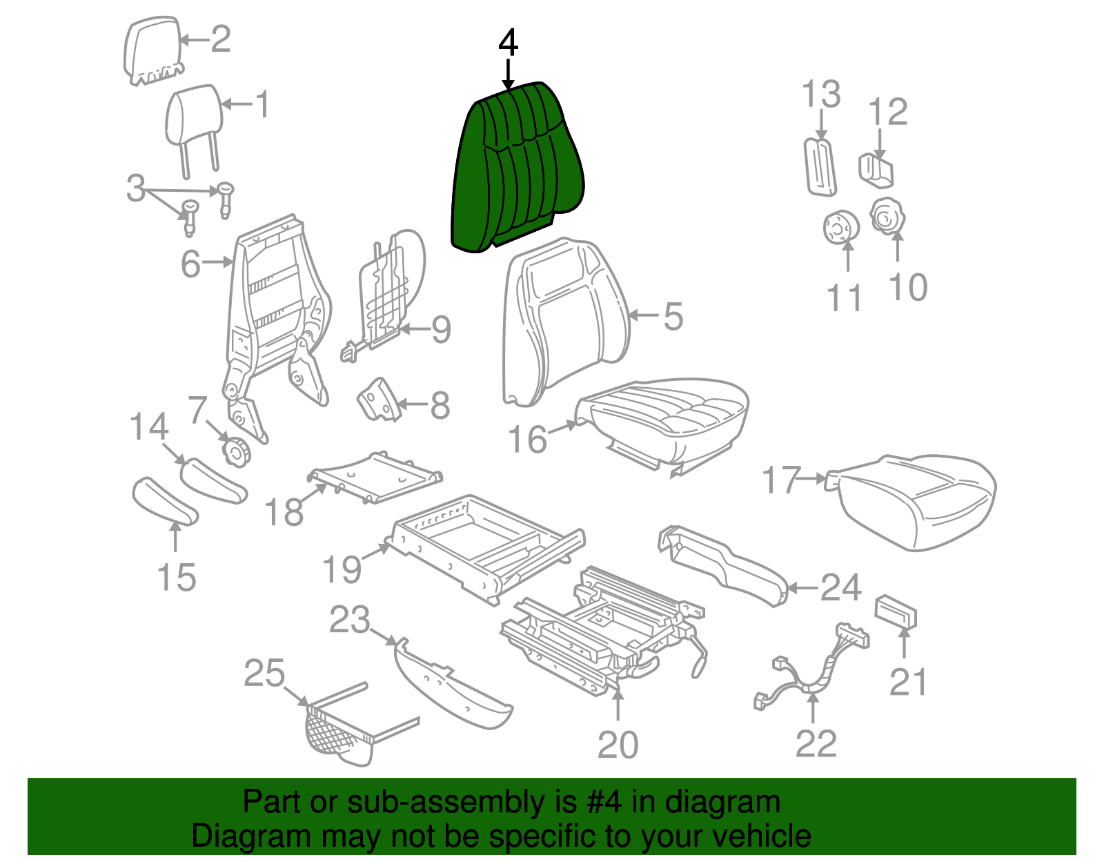 Cover Assembly, D/Seat Black Cushion *Med Neutra*Neutral - GM (88897380)