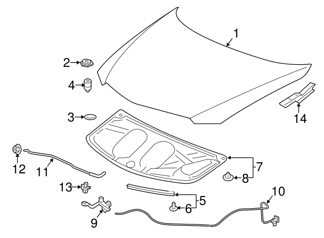 13 Acura Grommet Hood Stay Sna 003 Oemacurapart