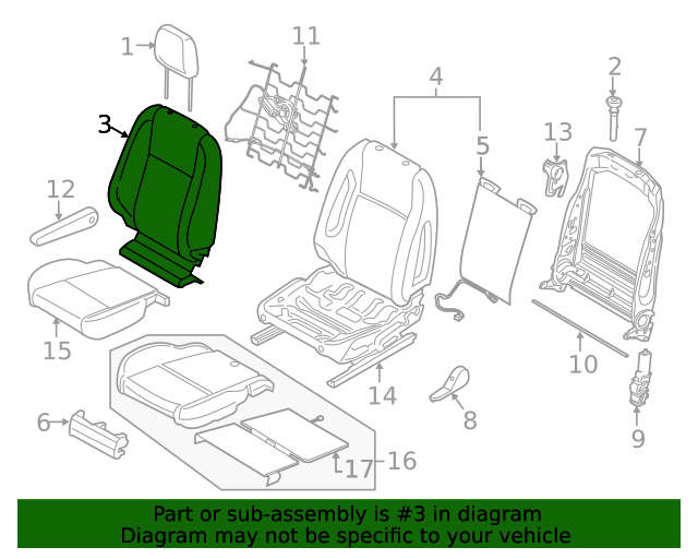 2017-2019 Ford Seat Back Cover HK4Z-9964417-FJ | OEM Parts Online