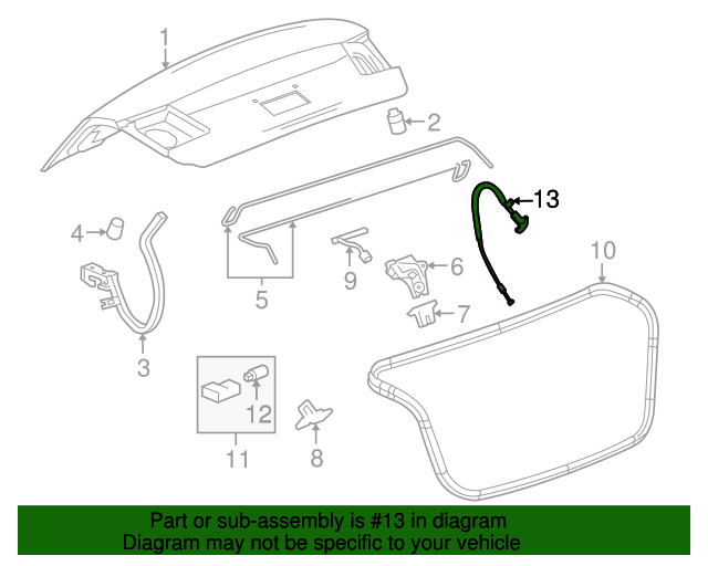 20112020 GM Interior Deck Lid Release Lever 95930495 Auto Parts Express
