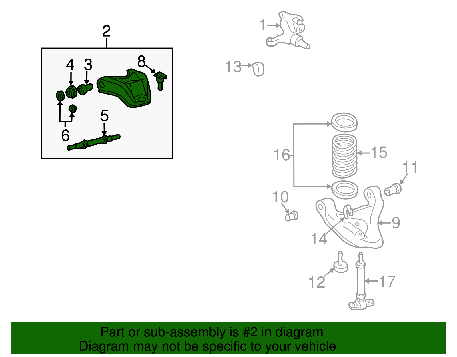 Front Passenger Side Upper Control Arm - GM (19416899)
