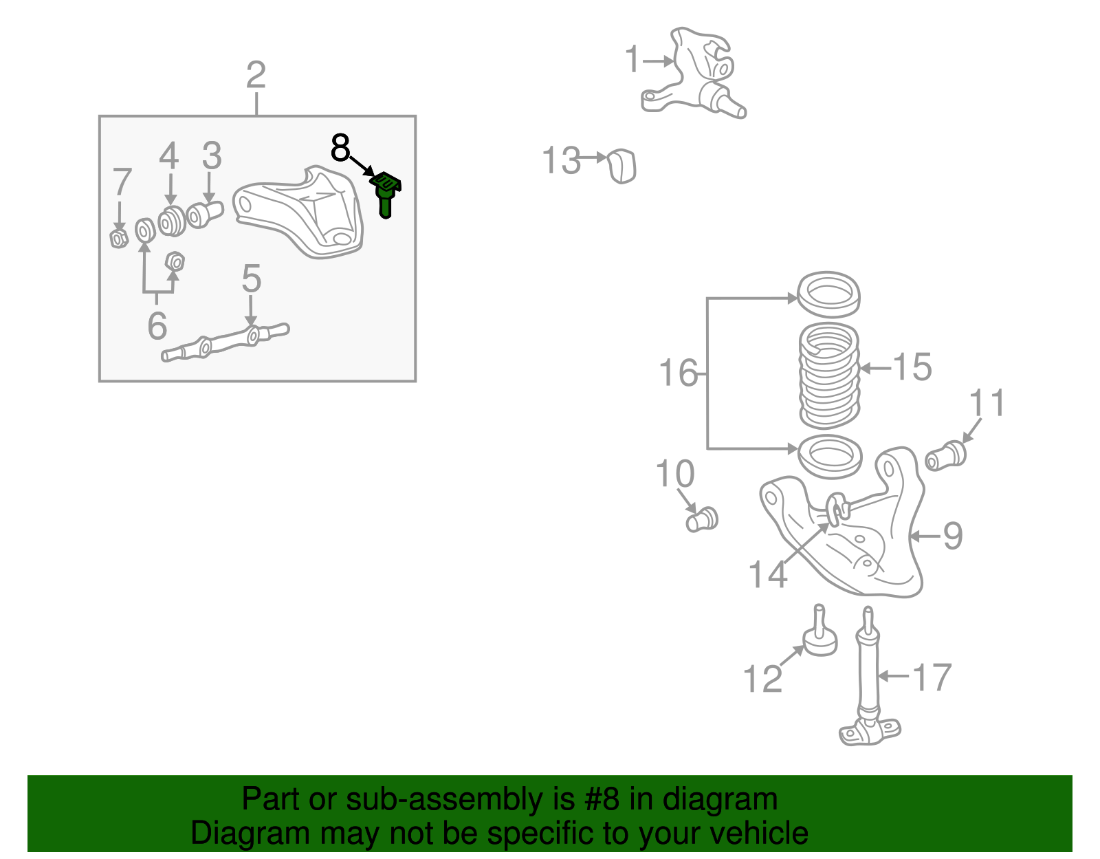 Front Upper Suspension Ball Joint Assembly - GM (88911387)