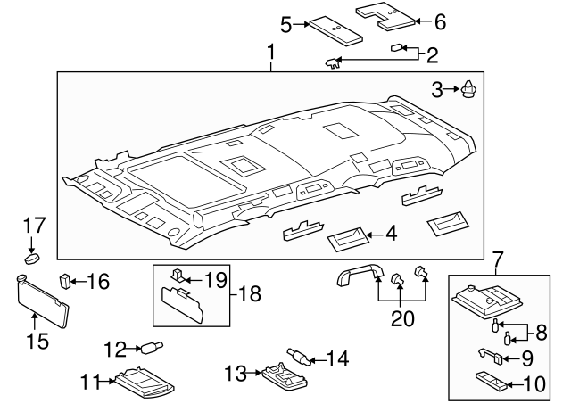 TOYOTA Genuine 74330-0C070-B0 Visor Assembly