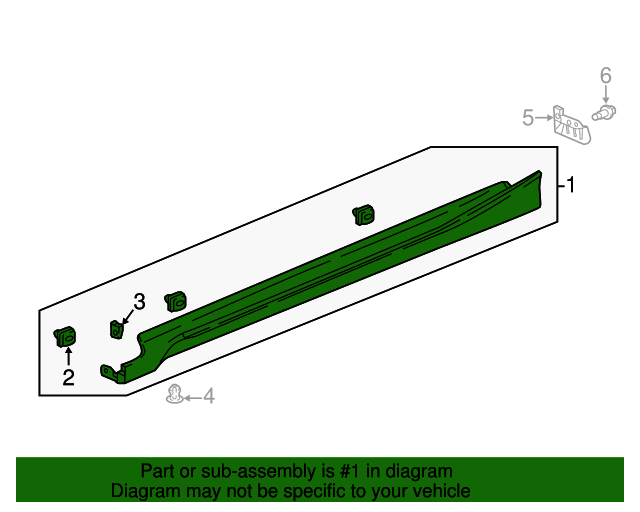 71800TVAA11ZE Garnish Assembly, R Side Sill *NH883P* (Platinum