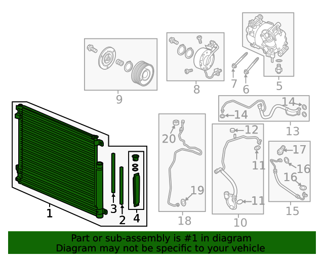 80100TBAA02 Condenser 20162021 Honda Civic Honda Parts Online