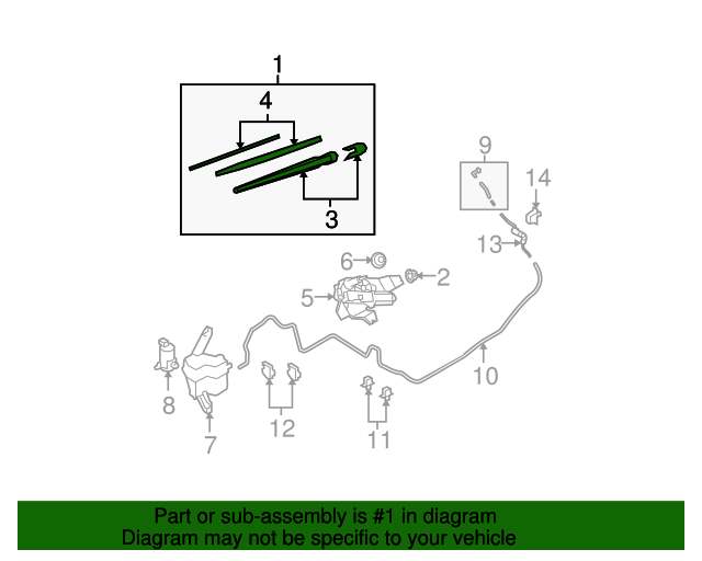 20072012 Nissan Versa Wiper Arm Assembly 28780EL000 Nissan Parts Plus