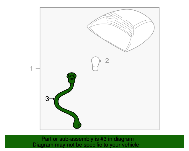 0K32A51583A Center High Mount Stop Light Socket 20012002 Kia Rio