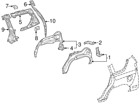 Inner Structure For Lexus Gx460 Lexus Direct Parts
