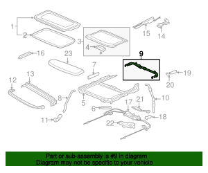 2006-2008 Honda Pilot Sunroof Drain Hose 70070-S9V-A02