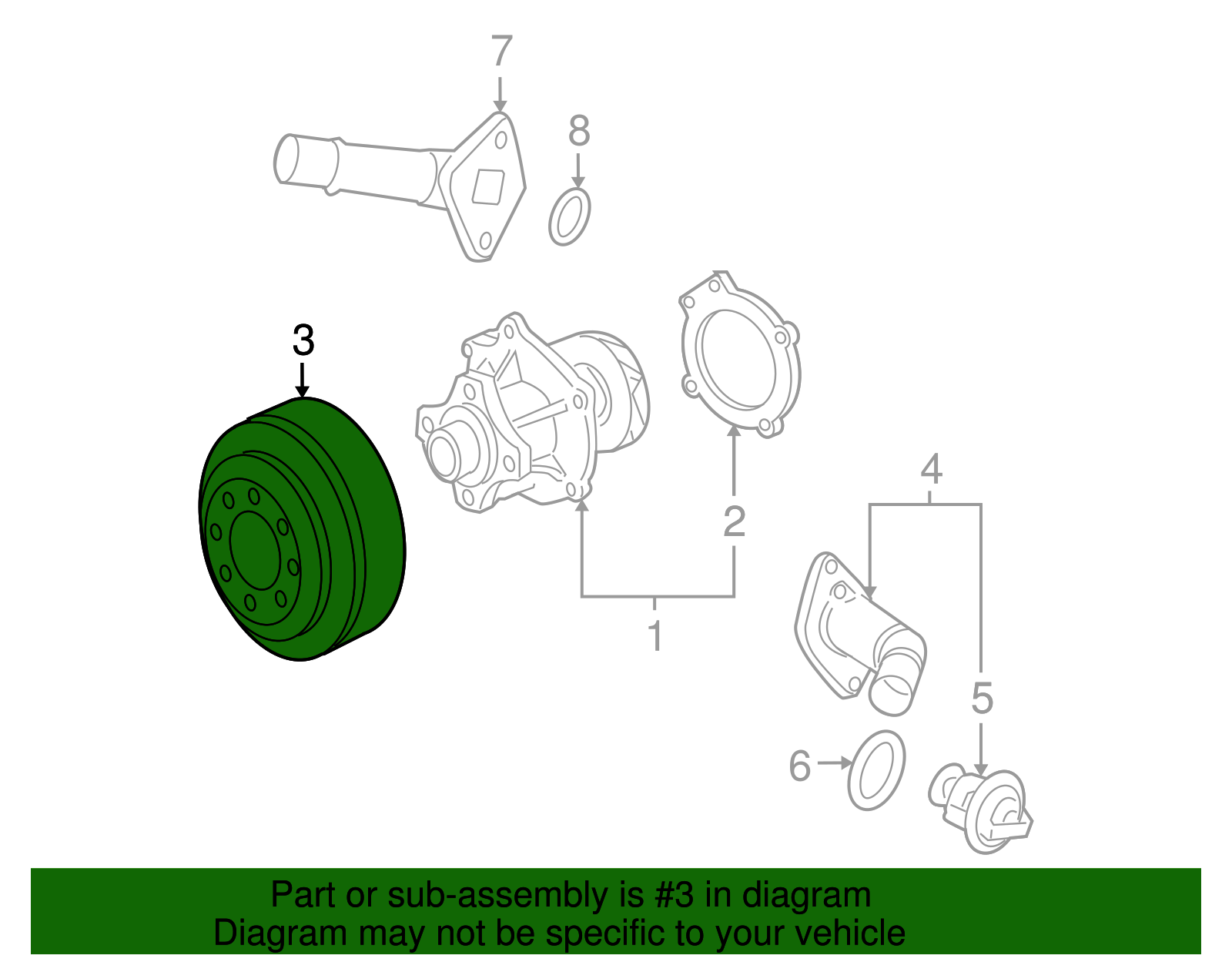 Engine Water Pump Pulley - GM (24576970)
