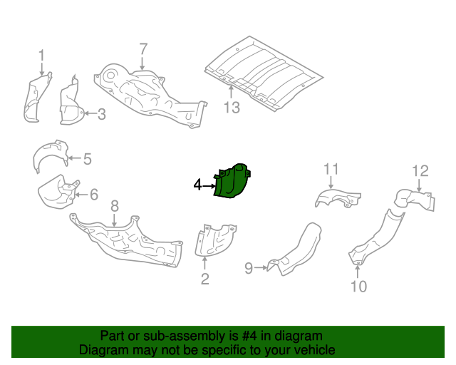 20132020 Toyota Exhaust Heat Shield SU00301152 Toyota Parts Center
