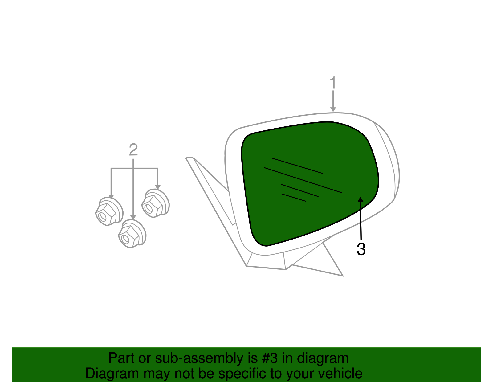 Mirror Kit, O/S Rear View (W/Glass And Motor) - GM (88893370)