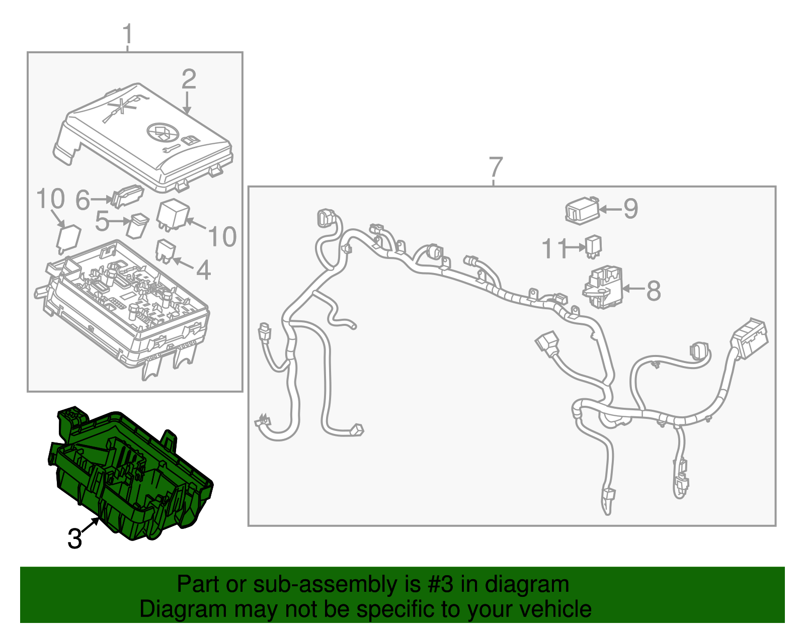 Engine Wiring Harness Fuse Block Bracket - GM (95131342)