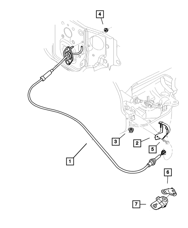 thumbnail image 2 of Mopar Transmission Gear Selector Cable – Fits 2005-07 Dodge Magnum/Charger & Chrysler 300 (4578072AD) 2 of 2
